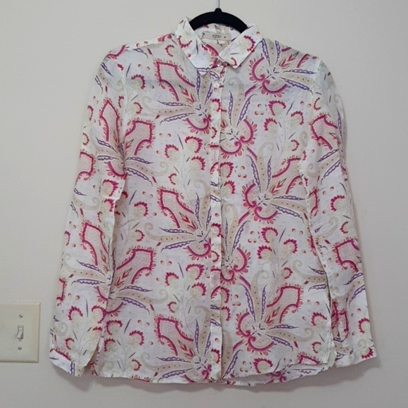 Etro Ramie Multicolor Paisley  Button down Shirt - Picture 1 of 7